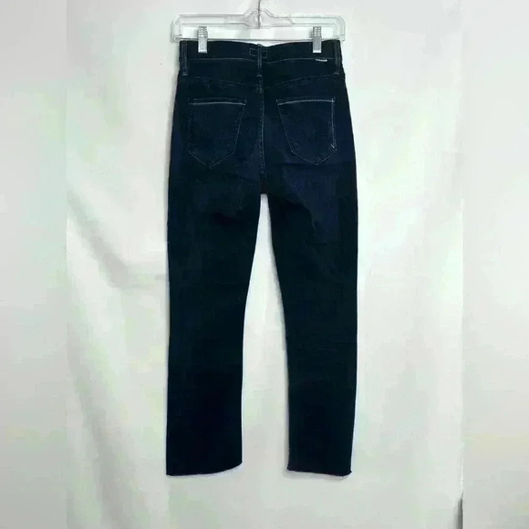 Mother Denim Insider Crop Step Fray Dark Straight Leg in Night Tripper Size 25 - Picture 4 of 14